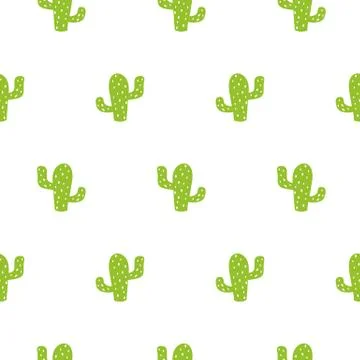 Cactus seamless pattern. Mexico ethnic boy succulent cactus latin america gre Stock Illustration