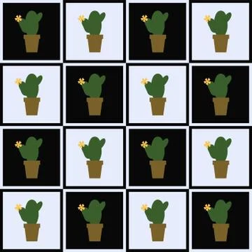 Cactus Seamless pattern. Vector illustration Stock Illustration