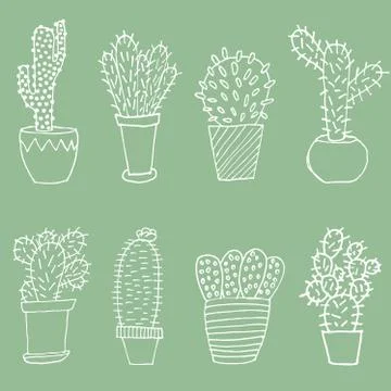 Cactus set Stock Illustration
