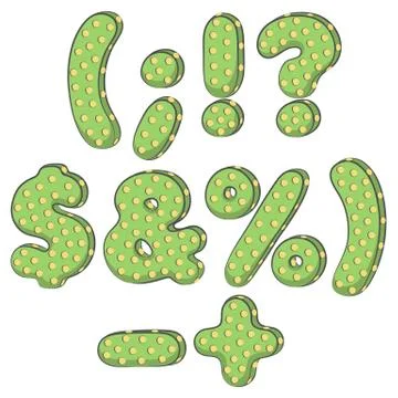 Cactus signs. Isolated objects on a white. Stock Illustration