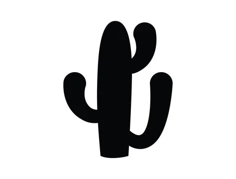 Cactus silhouette vector art Stock Illustration