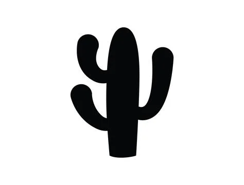 Cactus silhouette vector art Stock Illustration