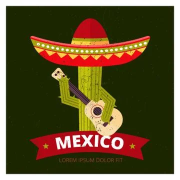 Cactus in sombrero イラスト素材