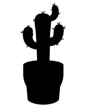 Cactus, a spiny desert plant – a vector silhouette image for a logo, icon 库存插图