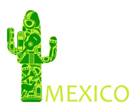 Cactus - a symbol of Mexico Stock Illustration