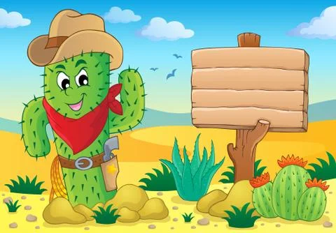Cactus theme image - illustration. Stock Illustration