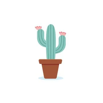 Cactus vector icon isolated on white background Stock Illustration