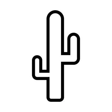 Cactus vector icon outline with two arms. the minimalist outline design rep.. Stock Illustration