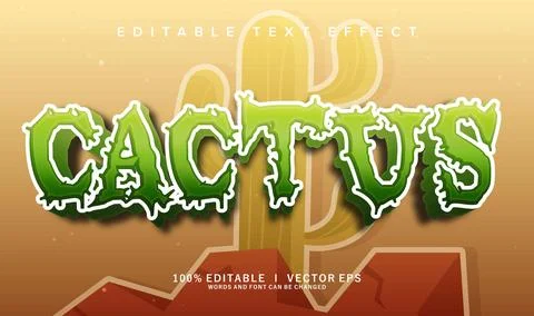 Cactus vector text effect with modern style design Stock Illustration