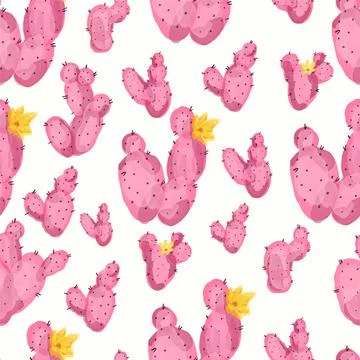 Cactus watercool pattern seamless Stock Illustration