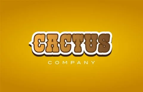Cactus western style word text logo design icon company 스톡 일러스트