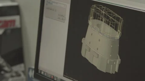 Cad Cam Software Being Used on Computer Stock Footage 62926914