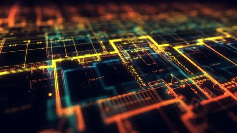 Cad concept. Architecture plan. Loop. The Depth of Field. Stock Footage 88100291