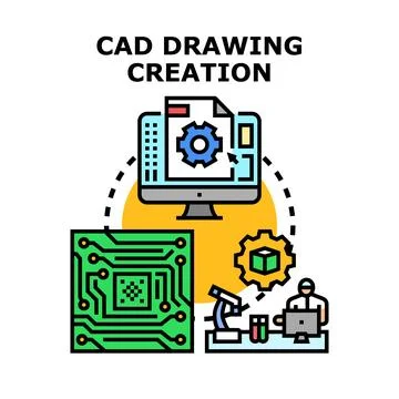 Cad drawing creation of electronic circuit board Stock Illustration