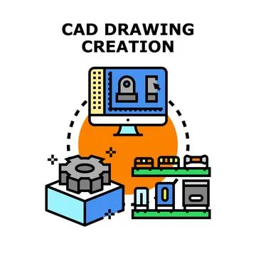Cad drawing creation process on computer screen concept イラスト素材