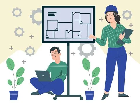 Cad Engineering Concept Illustration# Stock Illustration