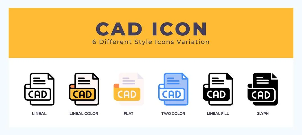 Cad file pack of icons. vector illustration. Stock Illustration