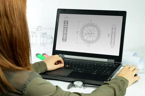 CAD Laptop Stock Photos