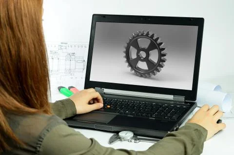 CAD Laptop Stock Photos