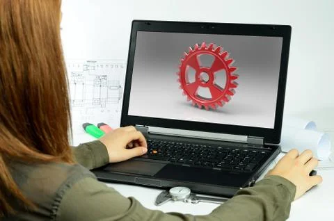CAD Laptop Stock Photos