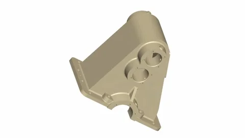 CAD Model Rendering of an Industrial Mechanical Gearbox Housing Component Stock Footage 335310157
