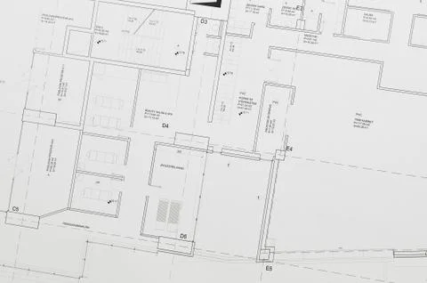 Cad paper drawing Stock Photos