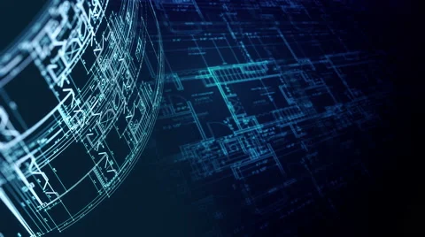 CAD project. Architecture Blueprints. Loop. Stock Footage 61874358