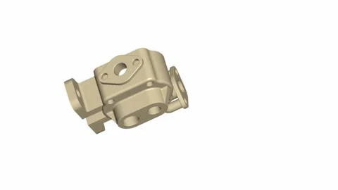 CAD Render of Machined Pump Housing Component, three dimensional computer a.. Stock Footage 335539864