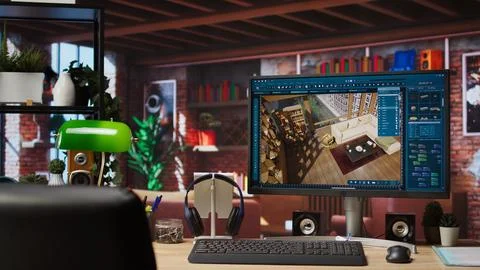 CAD software used for making home floor plans and virtual furniture 写真素材