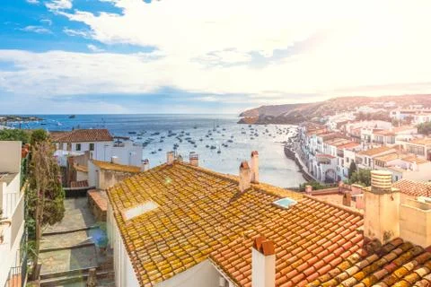 Cadaques at Costa Brava, in Spain Stock Photos