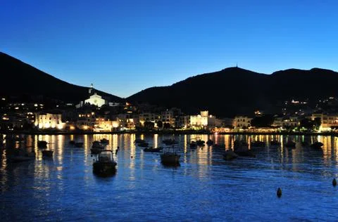 Cadaques by night Stock Photos
