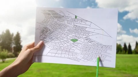 Cadastre Land Development Map Stock Footage 219419813