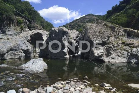 Is Caddaias pools in the Flumendosa Stock Photos