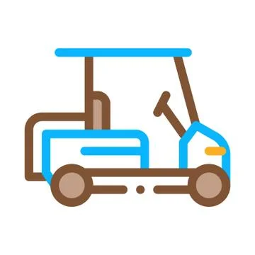 Caddy Golf Car Icon Vector Outline Illustration Stock Illustration