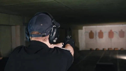 Cadets learn how to handle a machine gun and shoot from it. military and rifle Stock Footage 202174051