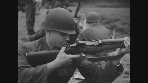Cadets started their training with basic weapons - 1950 Stock Footage 90460175