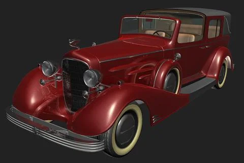 Cadillac 1933 Fleetwood v16 Phaeton 3D Model
