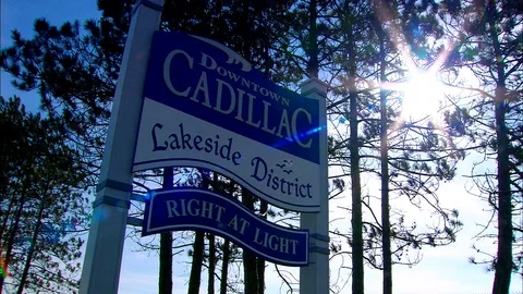 Cadillac MI Sign 스톡 동영상 74478488