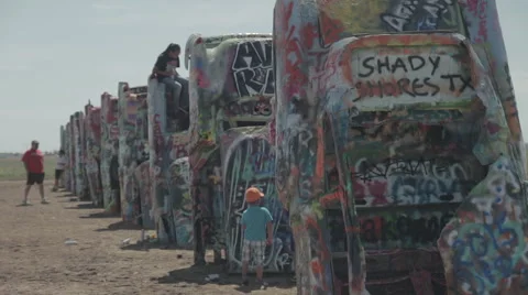 Cadillac Ranch Stock Footage 59763426
