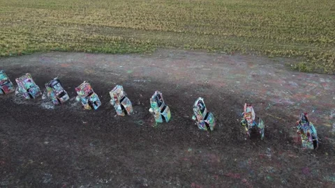 Cadillac Ranch in Texas Vídeos de archivo 168540141