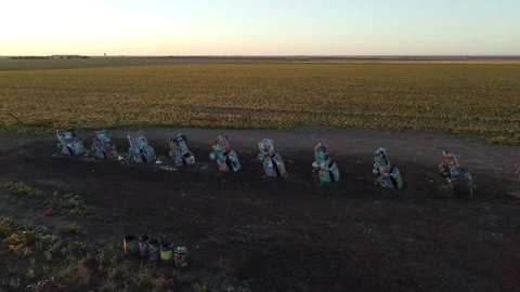 Cadillac Ranch in Texas Video stock 168540333