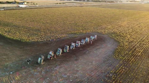 Cadillac Ranch in Texas Video stock 168540446