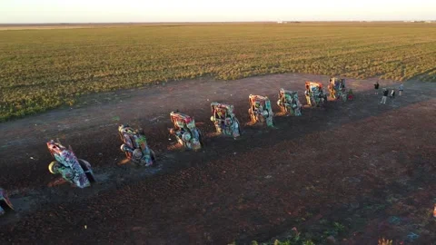 Cadillac Ranch in Texas Video stock 168540457
