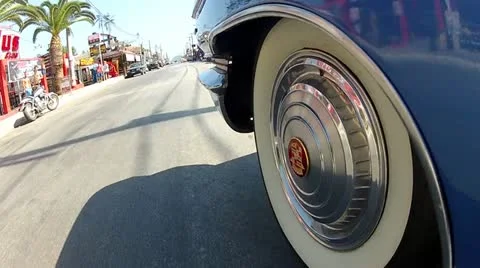 Cadillac Wheel On The Road Stock Footage 11629914
