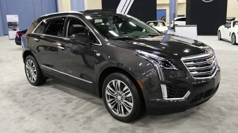 Cadillac XT5 on display during the Miami International Auto Show Stock Footage 68729385
