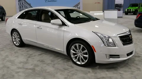 Cadillac XTS sedan on display during the Miami International Auto Show Stock Footage 68730441