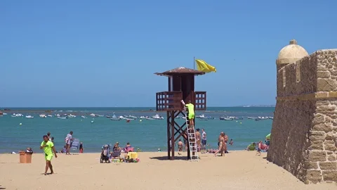 Cadiz beach Stock Footage