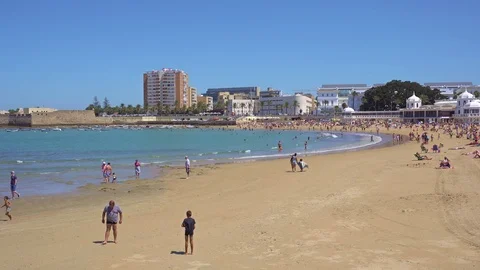 Cadiz beach Stock Footage 92937538