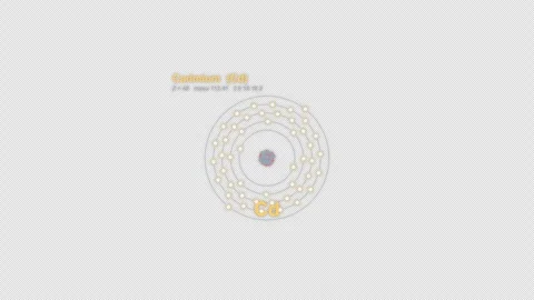 Cadmium Cd Bohr Atom Model Labeled Animation Video Overlay Alpha 4K 動画素材 339369394