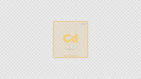 Cadmium Cd Periodic Table Element Tile Labeled Animation Video Overlay Alpha 4K Vídeos de archivo 339369376